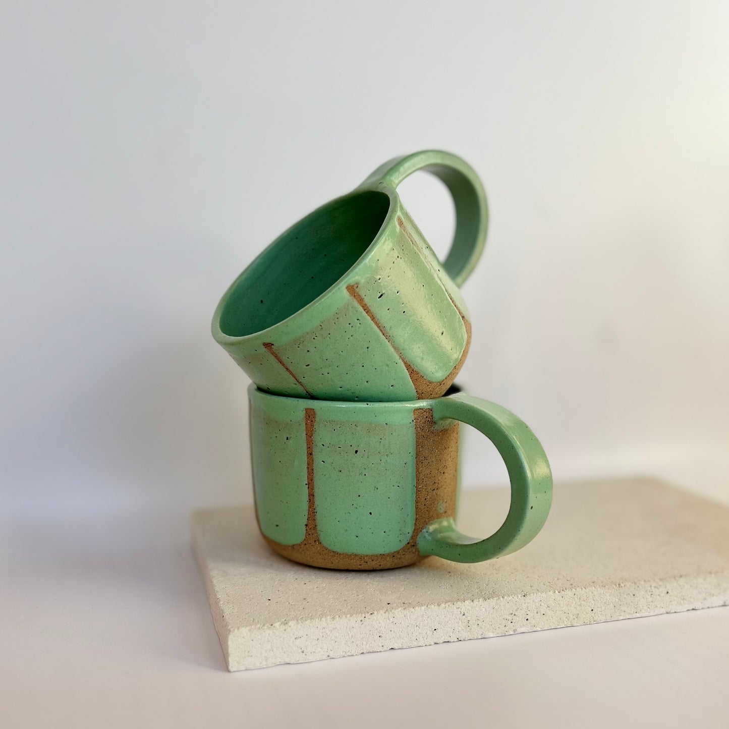 Mug (XL) ~ thick stripes | mint