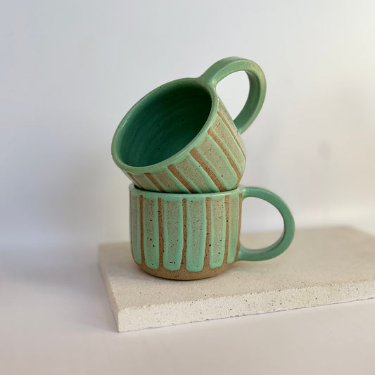 Mug ~ thin stripes | mint