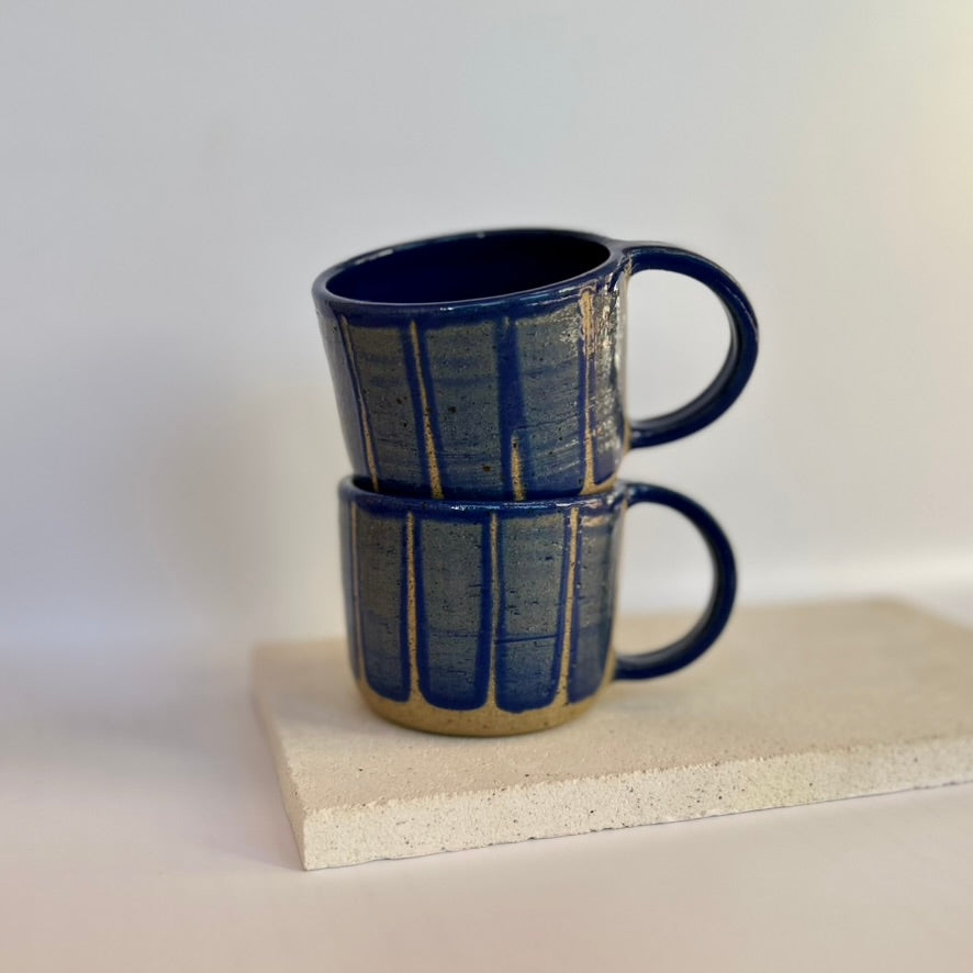 Mug ~ mid stripes | blue gloss