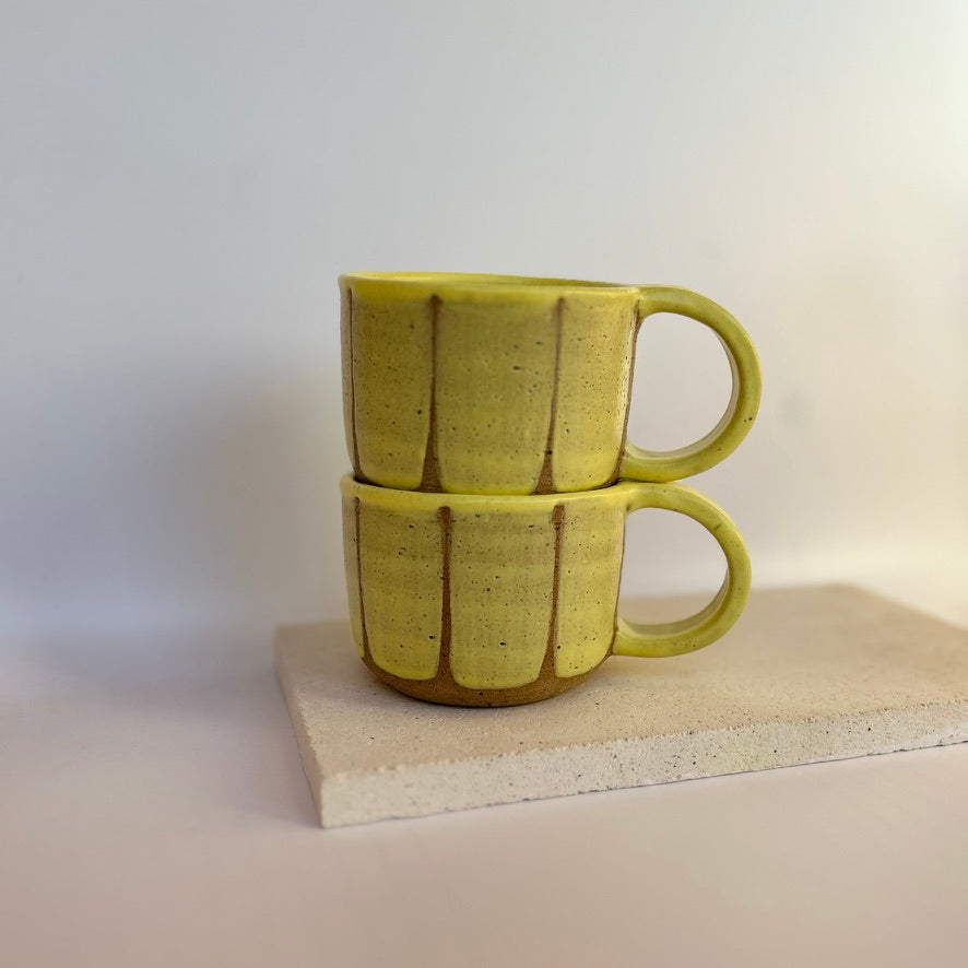Mug (XL) ~ thick stripes | sunshine