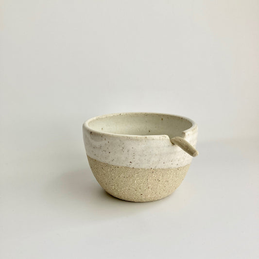 Sugar / salt bowl set ~ white