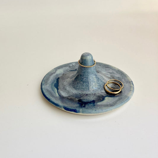 Ring holder / jewellery dish ~ blue swirl