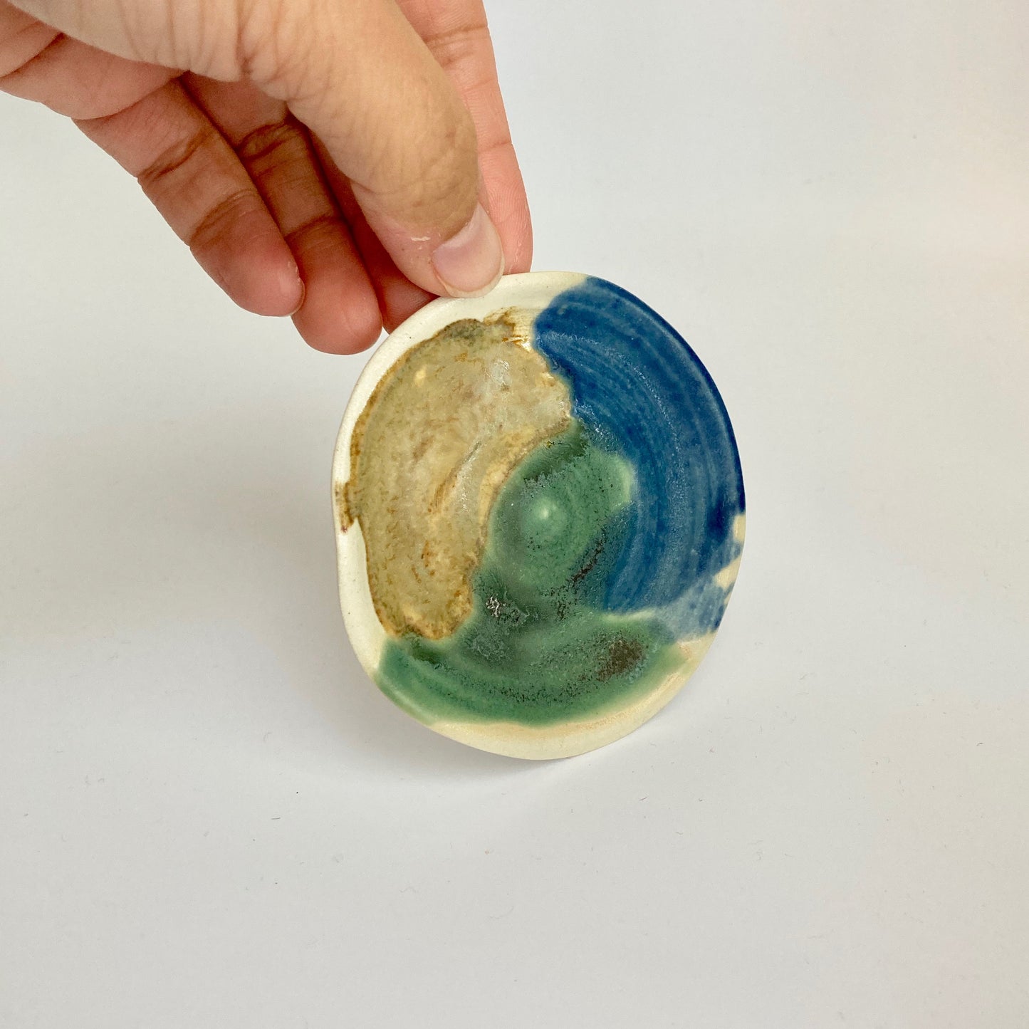 Trinket dish ~ blue/green/yellow